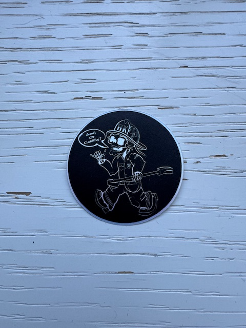 2" Custom Hardknox Sunday holographic sticker (black/silver)